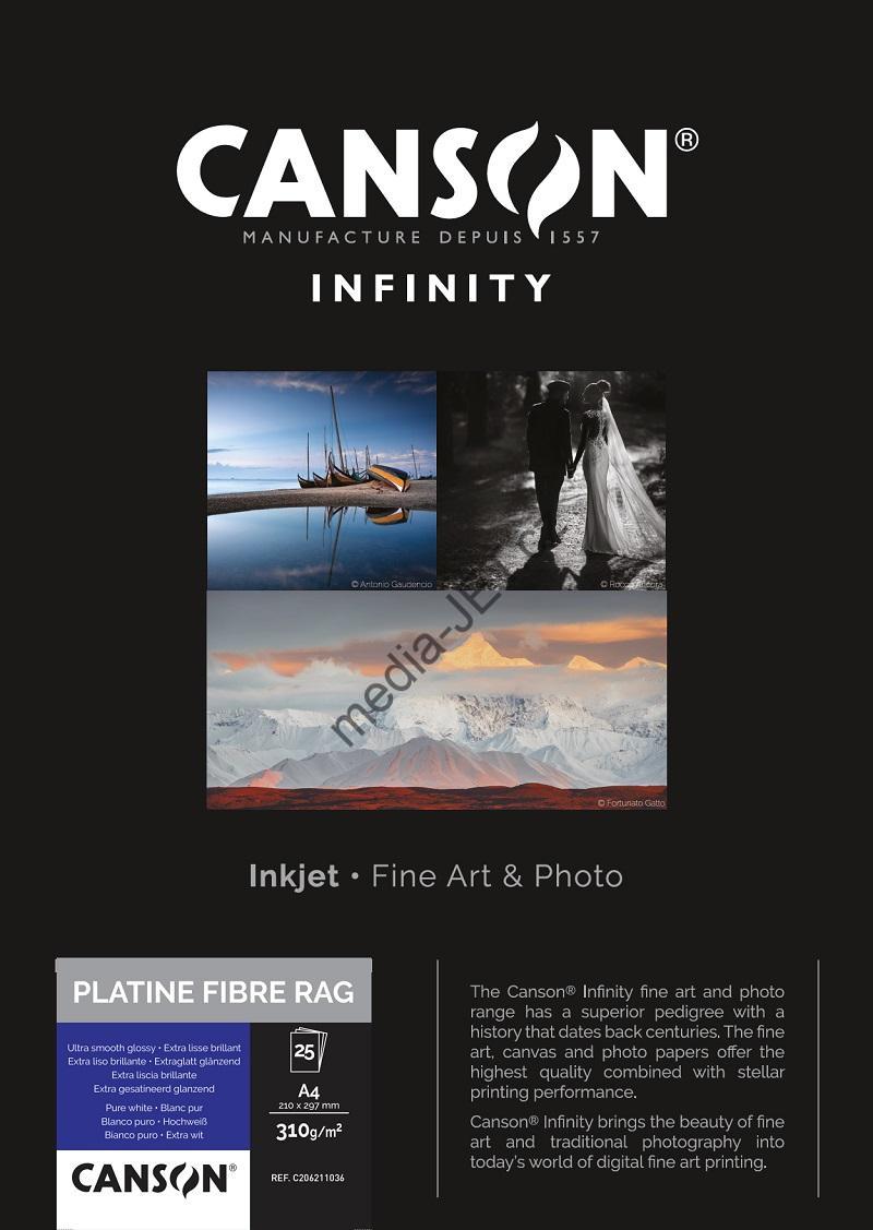 Canson Platine Fibre Rag 310 gsm – bavlněný pololeský papír pro inkjet tisk